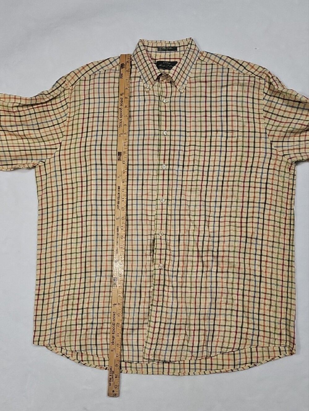 Orvis Charles F Orvis Signature Tattersall Check Cotton Shirt Mens XL Tan Multi - Picture 4 of 5